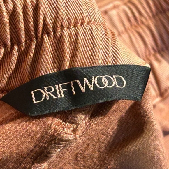 Driftwood Elastic Waist Tapered Ankle Embroidered Pants Clay Size S - NWT - Picture 4 of 6